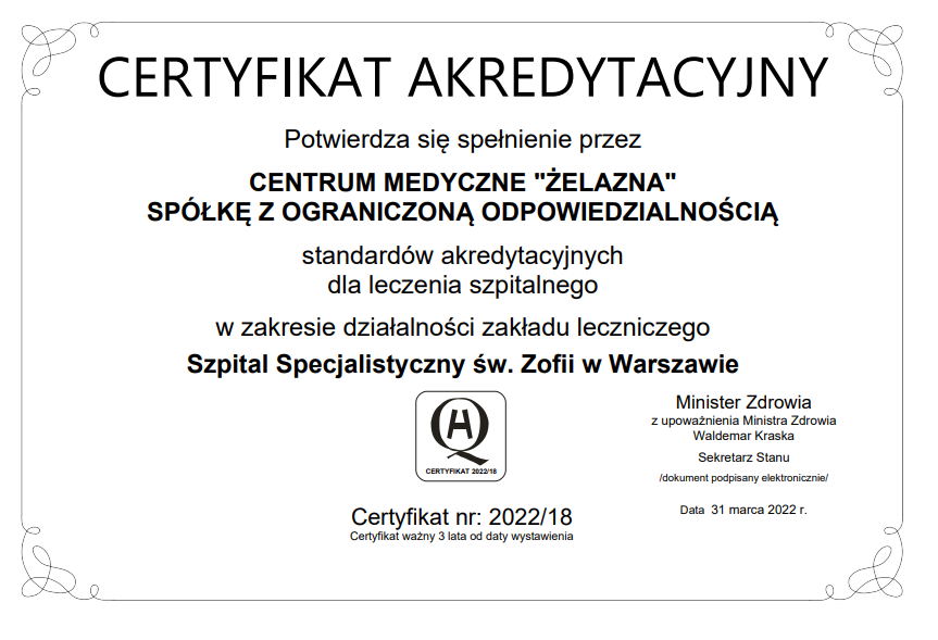 certyfikat akredytacyjny 2022